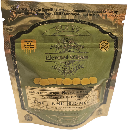 Elevated Edibles Sativa Gum Drops (Pineapple Mango) 10pk