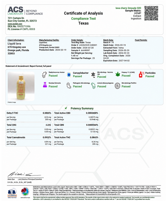 Liquid Lava Infused Beverage 500mg