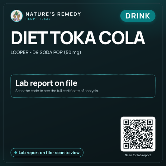 Nature's Remedy lab card: DIET TOKA COLA — LOOPER - D9 SODA POP (50 mg) (Drink)
